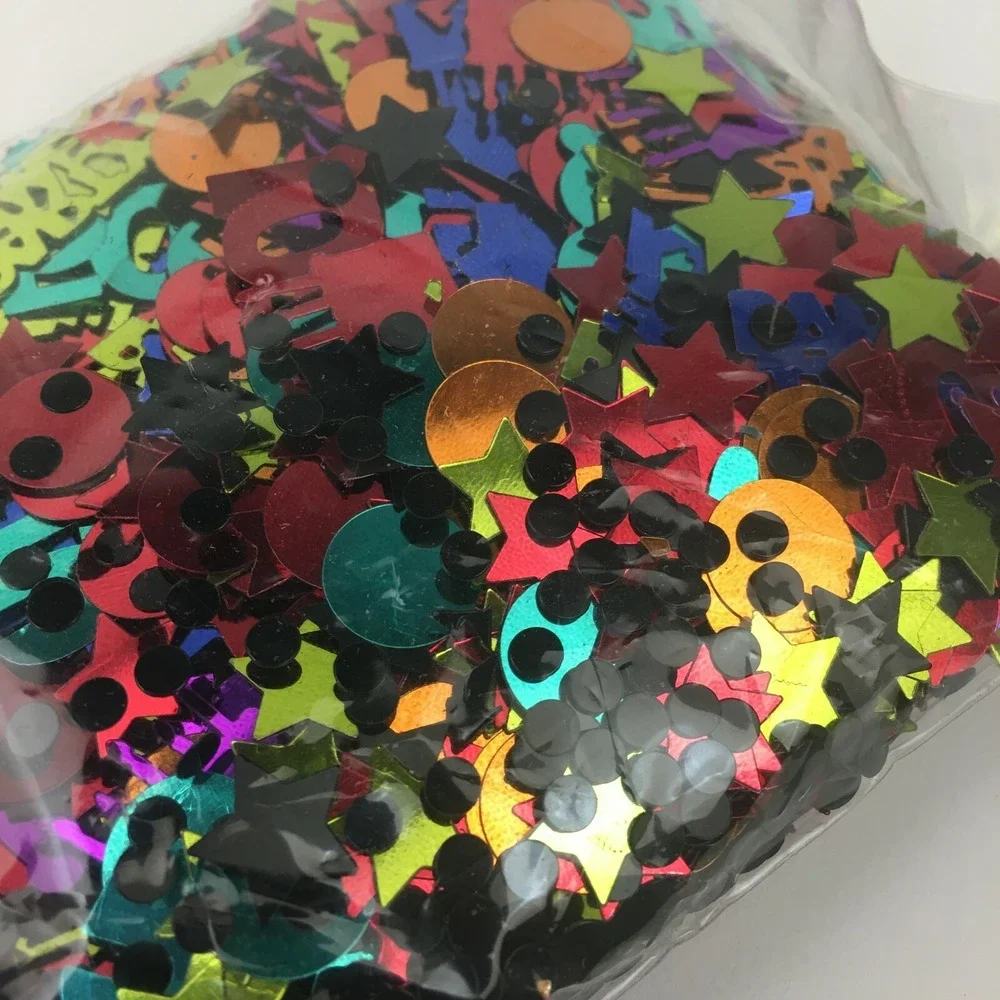50th Birthday Confetti Candles Napkins Plates Party Black Silver Colorful‎ READ